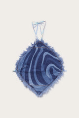 PUCCI Denim | Women Marmo-Print Denim Halterneck Top