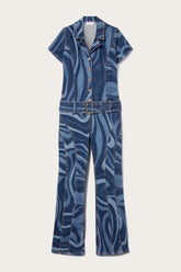 PUCCI Denim | Women Marmo-Print Denim Jumpsuit