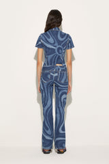 PUCCI Denim | Women Marmo-Print Denim Jumpsuit