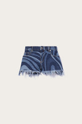PUCCI Denim | Women Marmo-Print Denim Shorts