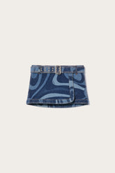 PUCCI Denim | Women Marmo-Print Denim Skirt