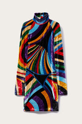 PUCCI Dresses | Women Iride-Print Velvet Mini Dress