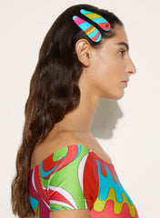 PUCCI Hats And Hair Accessories | Women Marmo-Print Hair Clips