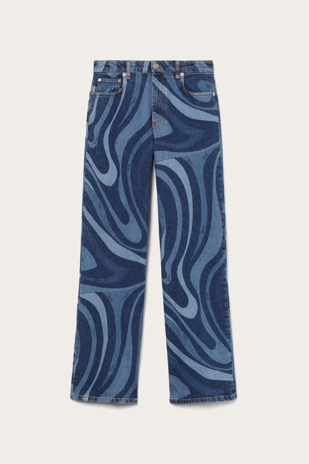 PUCCI Pants And Shorts | Women Marmo-Print Straight-Leg Jeans