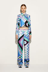 PUCCI Pants And Shorts | Women Vivara-Print Silk-Twill Trousers
