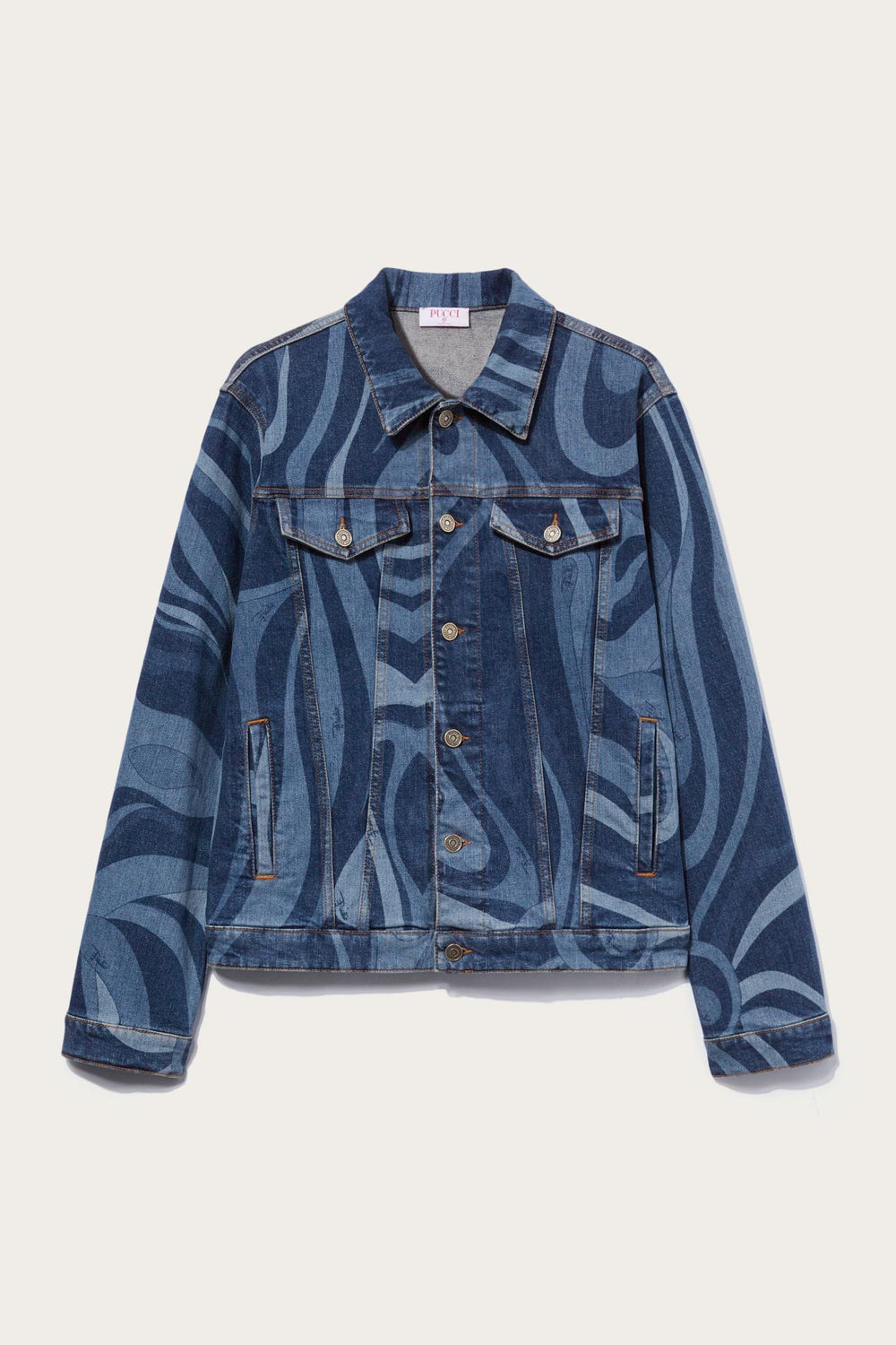PUCCI Ready To Wear | Men Marmo-Print Denim Jacket