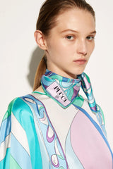 PUCCI Silks | Women Onde-Print Small Silk-Twill Carré
