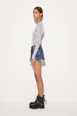 PUCCI Skirts | Women Marmo-Print Denim Mini Skirt