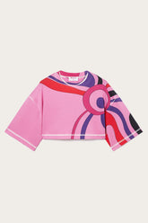 PUCCI T-Shirts And Sweatshirts | Women Marmo-Print Cropped Cotton T-Shirt