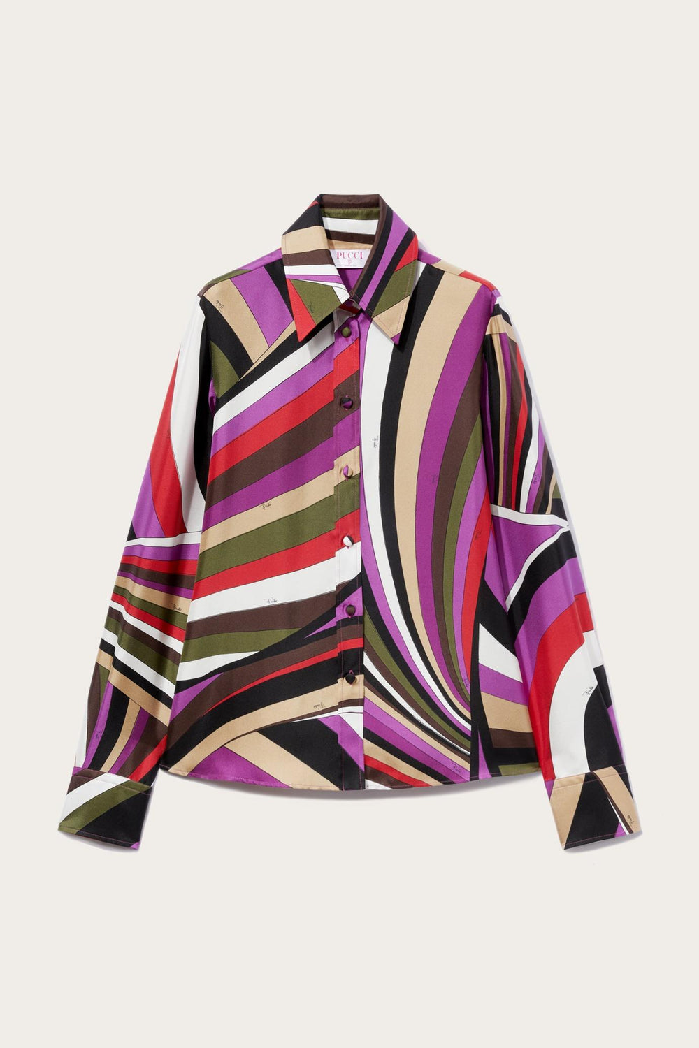 PUCCI Tops And Shirts | Women Iride-Print Silk-Twill Shirt