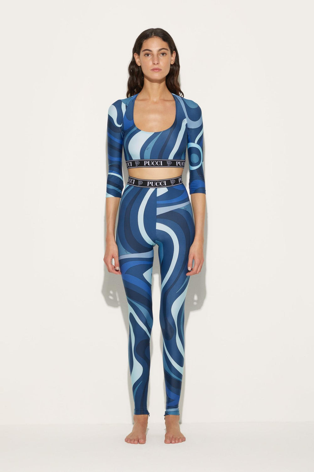 PUCCI Athleisure | Women Marmo-Print Crop Top