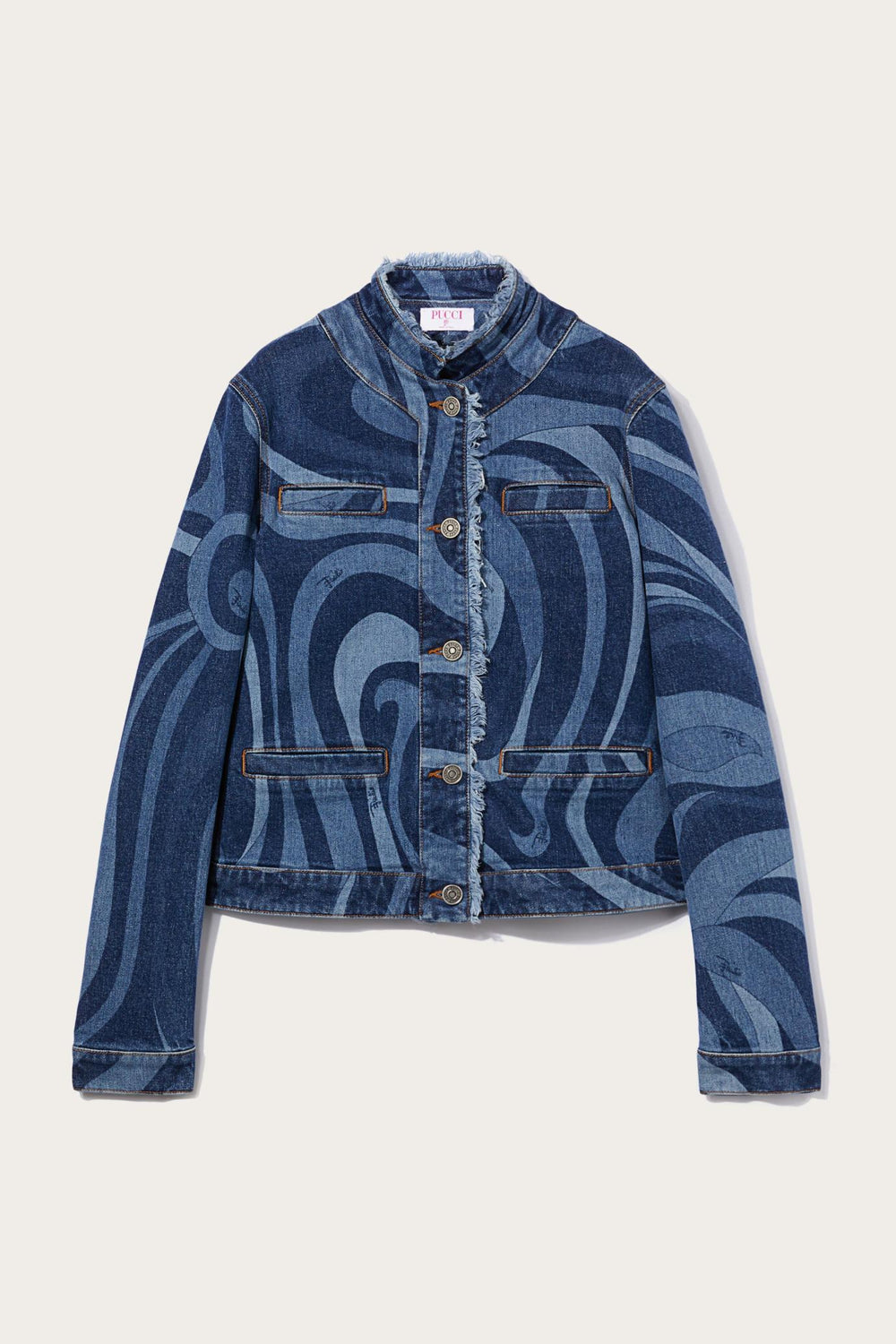 PUCCI Denim | Women Marmo-Print Denim Jacket