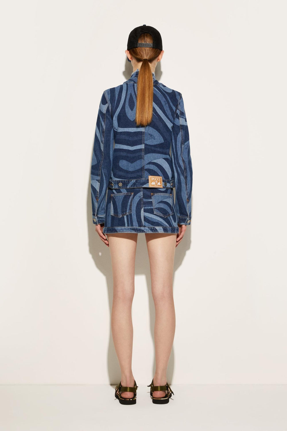 PUCCI Denim | Women Marmo-Print Denim Jacket