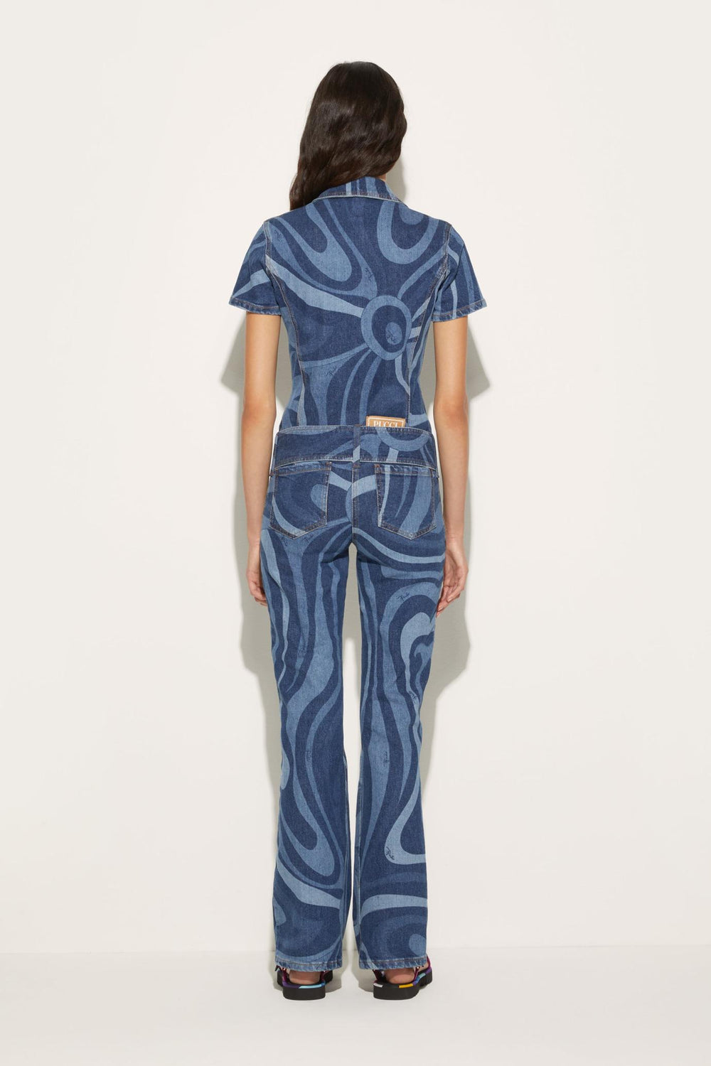 PUCCI Denim | Women Marmo-Print Denim Jumpsuit