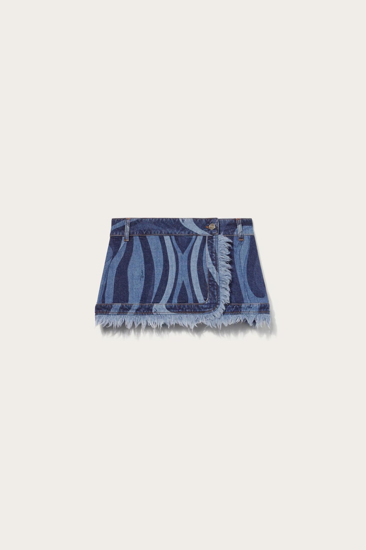 PUCCI Denim | Women Marmo-Print Denim Mini Skirt