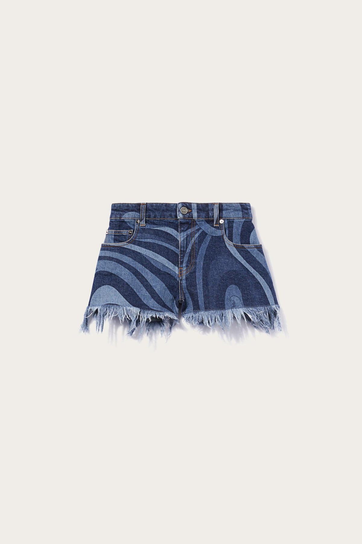 PUCCI Denim | Women Marmo-Print Denim Shorts
