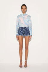 PUCCI Denim | Women Marmo-Print Denim Shorts