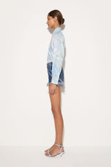 PUCCI Denim | Women Marmo-Print Denim Shorts