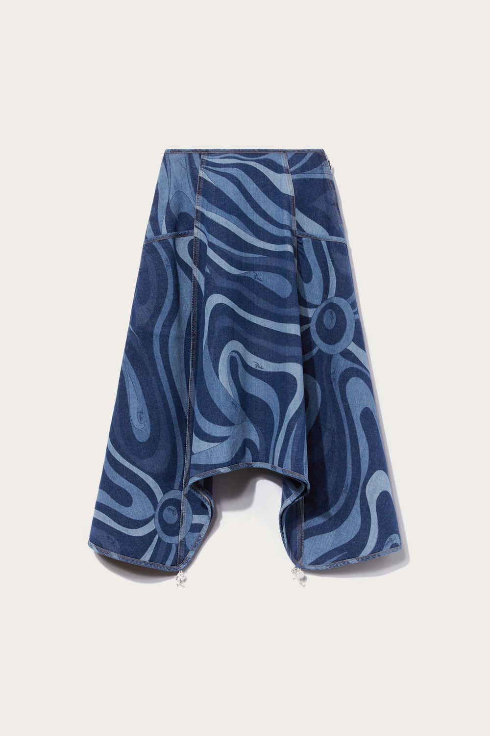PUCCI Denim | Women Marmo-Print Denim Skirt