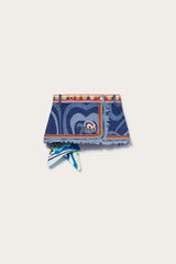 PUCCI Denim | Women Marmo-Print Embellished Denim Mini Skirt
