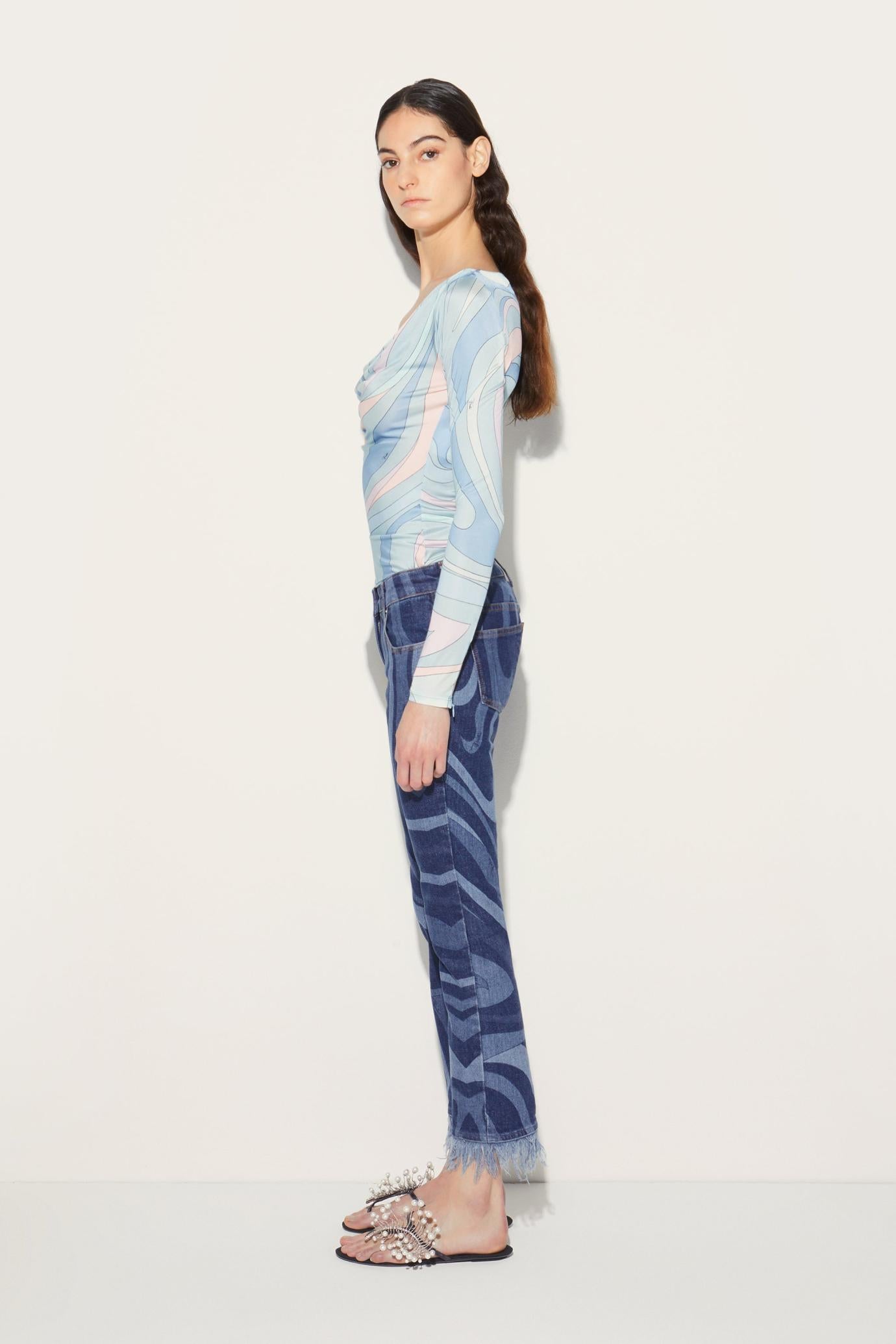 PUCCI Denim | Women Marmo-Print Jeans