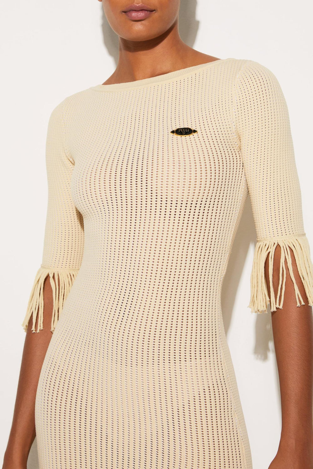 PUCCI Dresses | Women Logo-Plaque Fringed Dress