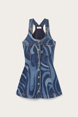 PUCCI Dresses | Women Marmo-Print Denim Dress