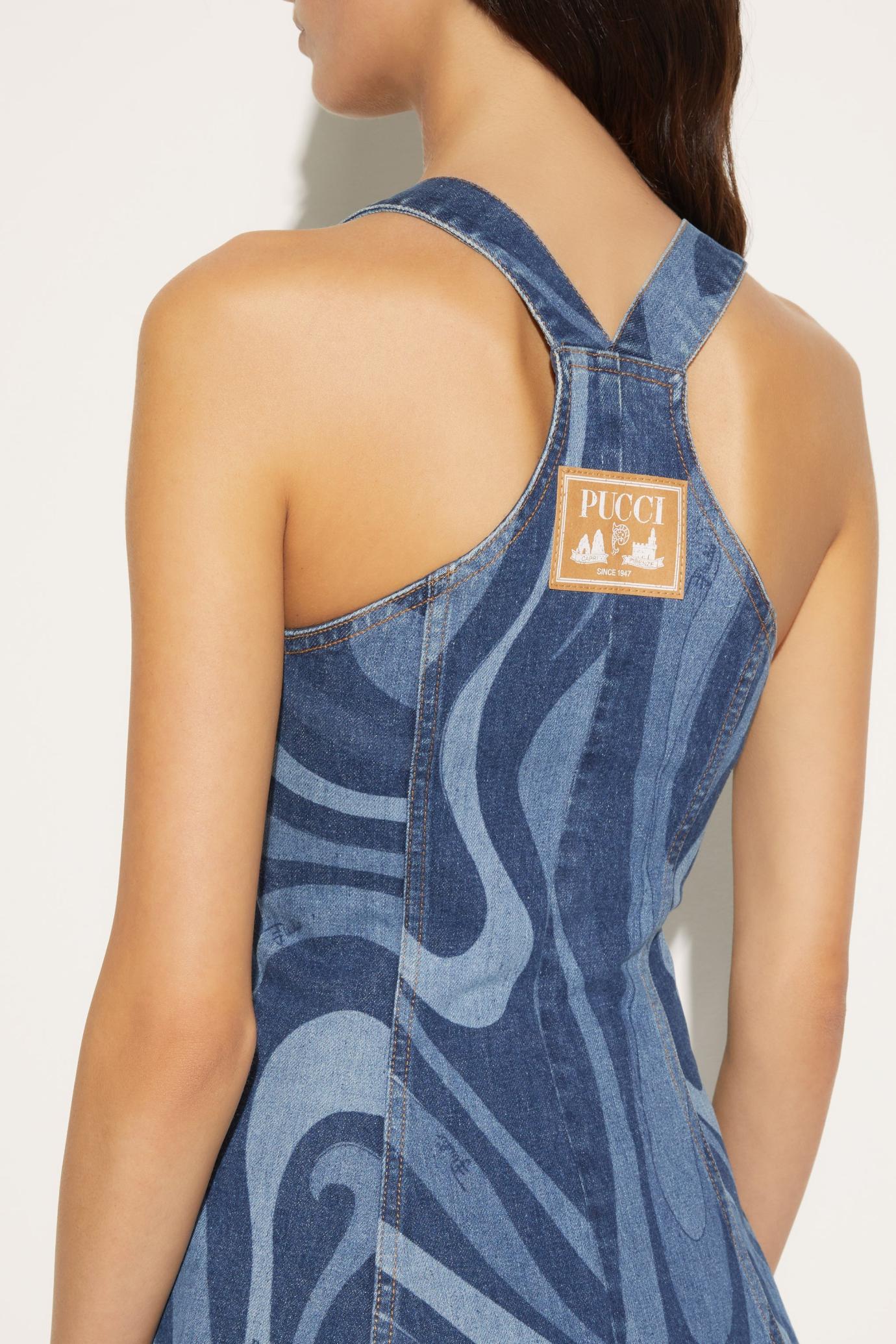 PUCCI Dresses | Women Marmo-Print Denim Dress