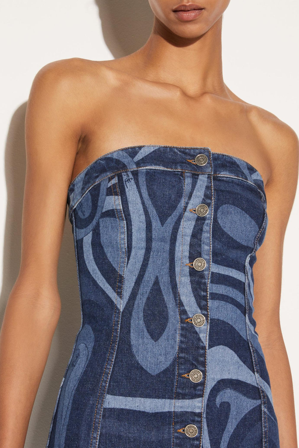 PUCCI Dresses | Women Marmo-Print Denim Dress