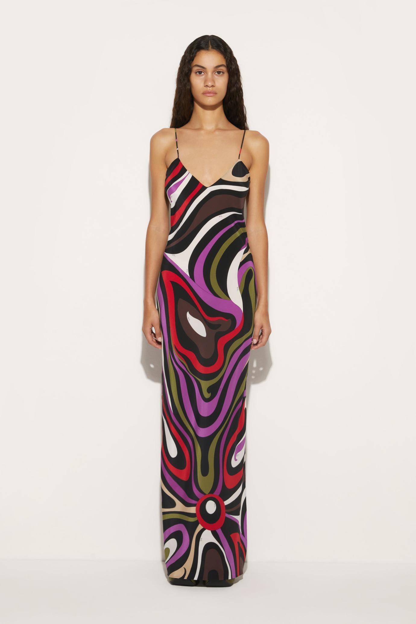 PUCCI Dresses | Women Marmo-Print Silk Dress