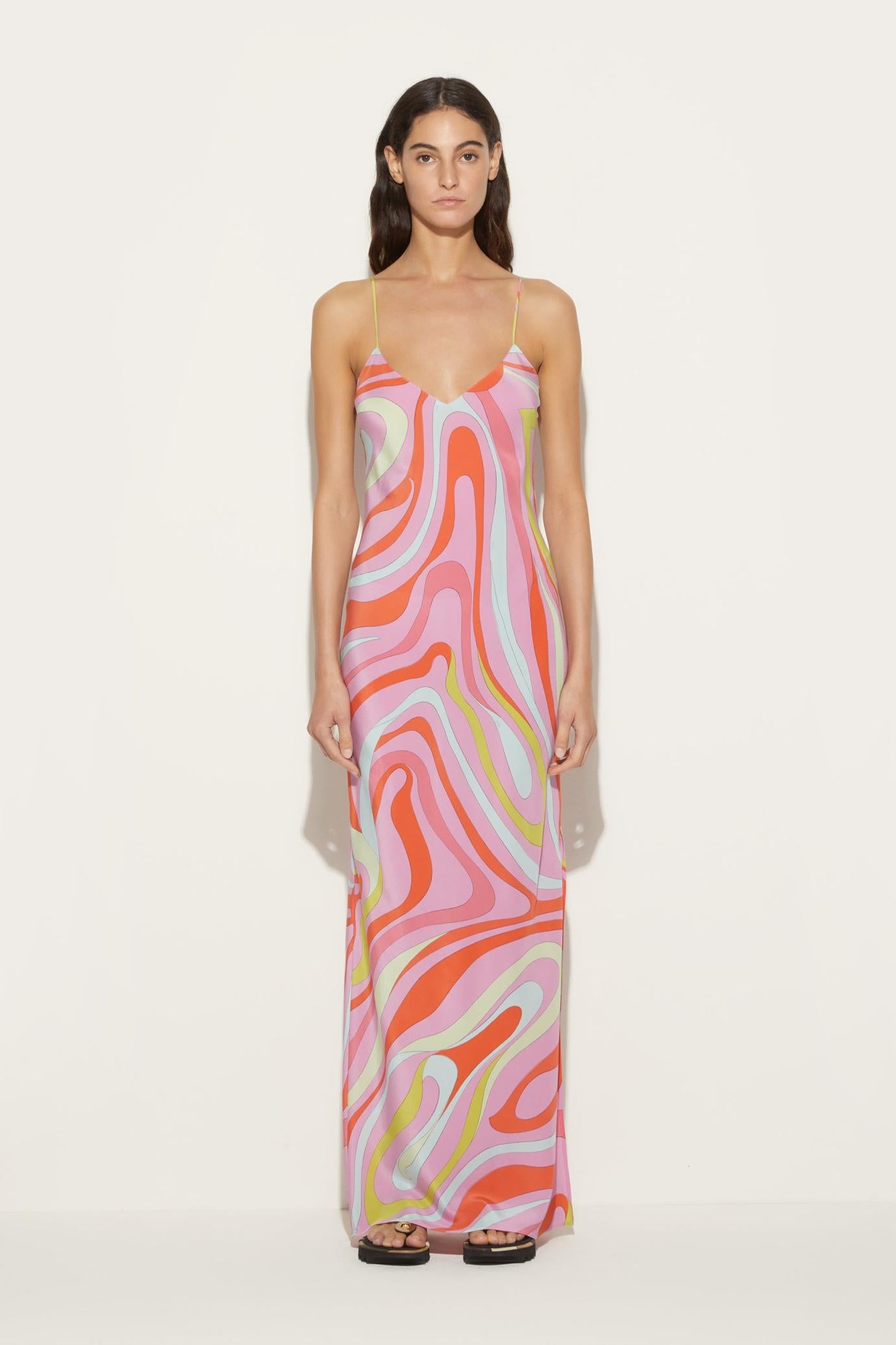 PUCCI Dresses | Women Marmo-Print Silk Dress