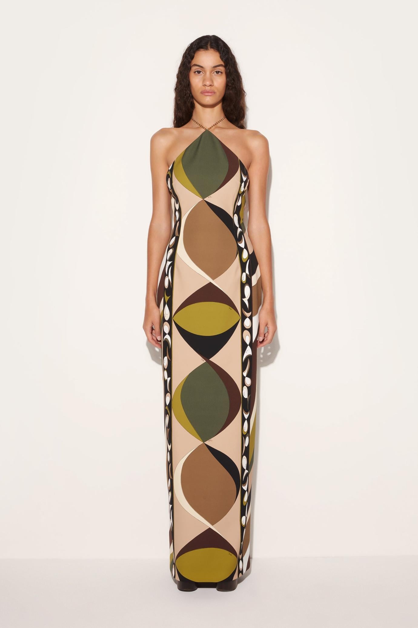PUCCI Dresses | Women Pesci-Print Halterneck Long Dress