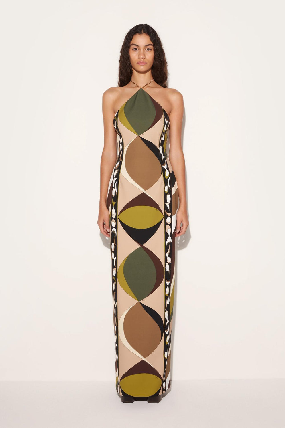 PUCCI Dresses | Women Pesci-Print Halterneck Long Dress
