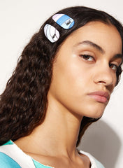 PUCCI Hats And Hair Accessories | Women Marmo-Print Hair Clips