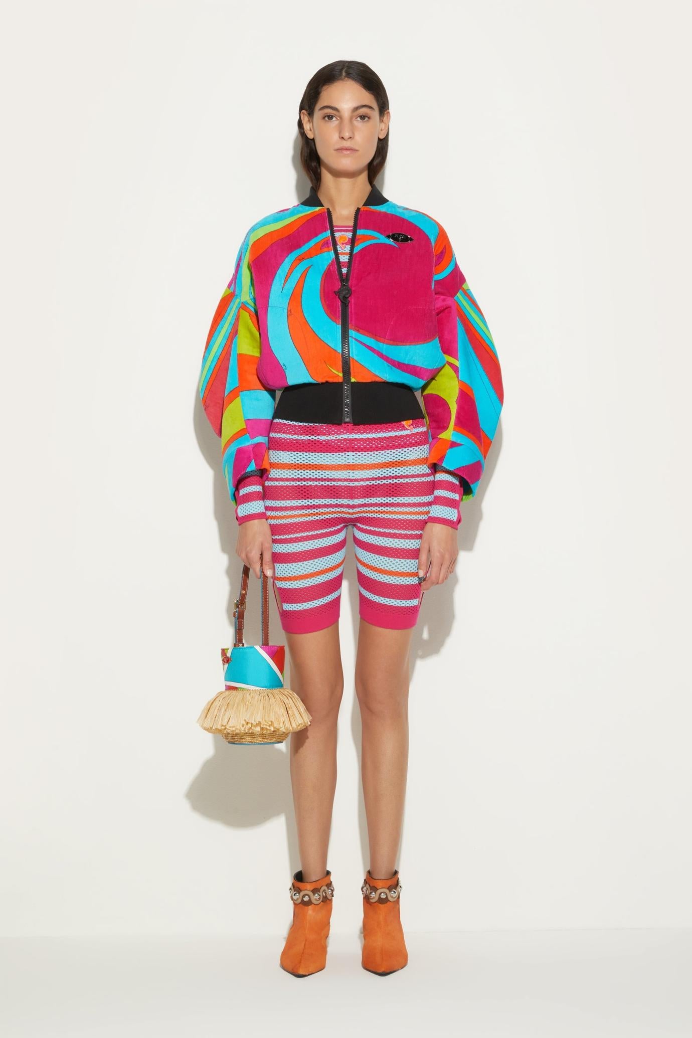 PUCCI Jackets | Women Cigni-Print Velvet Bomber Jacket