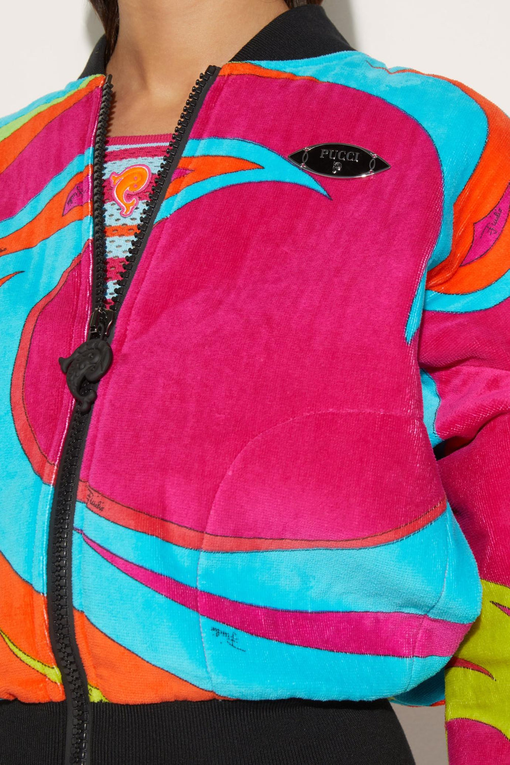 PUCCI Jackets | Women Cigni-Print Velvet Bomber Jacket