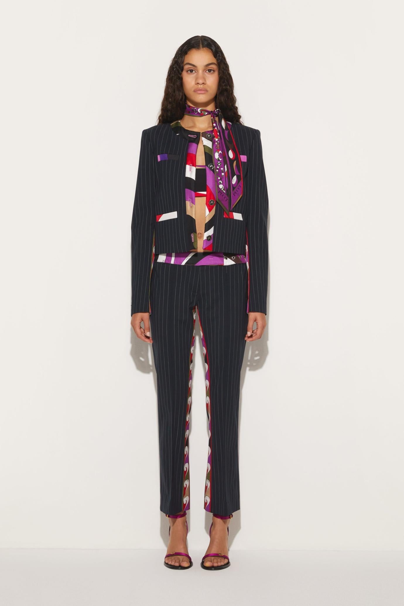 PUCCI Jackets | Women Iride-Print Pinstripe Jacket