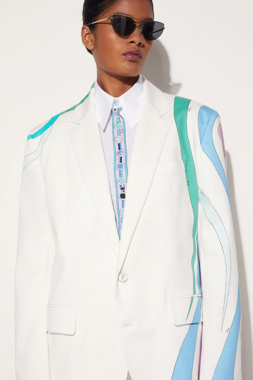 PUCCI Jackets | Women Marmo-Print Single-Breasted Blazer