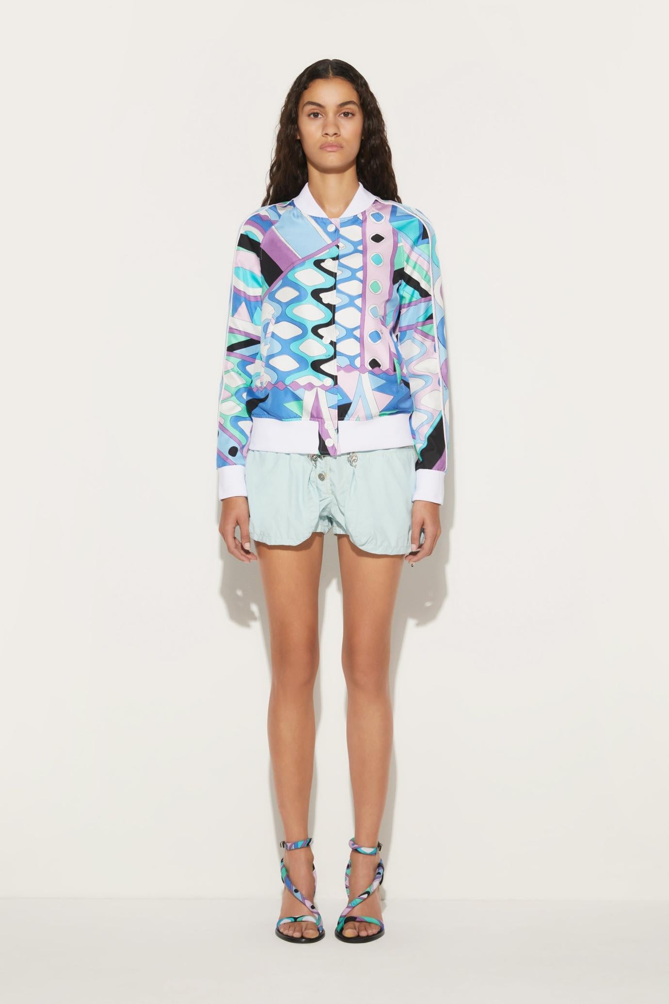 PUCCI Jackets | Women Vivara-Print Silk-Twill Bomber Jacket