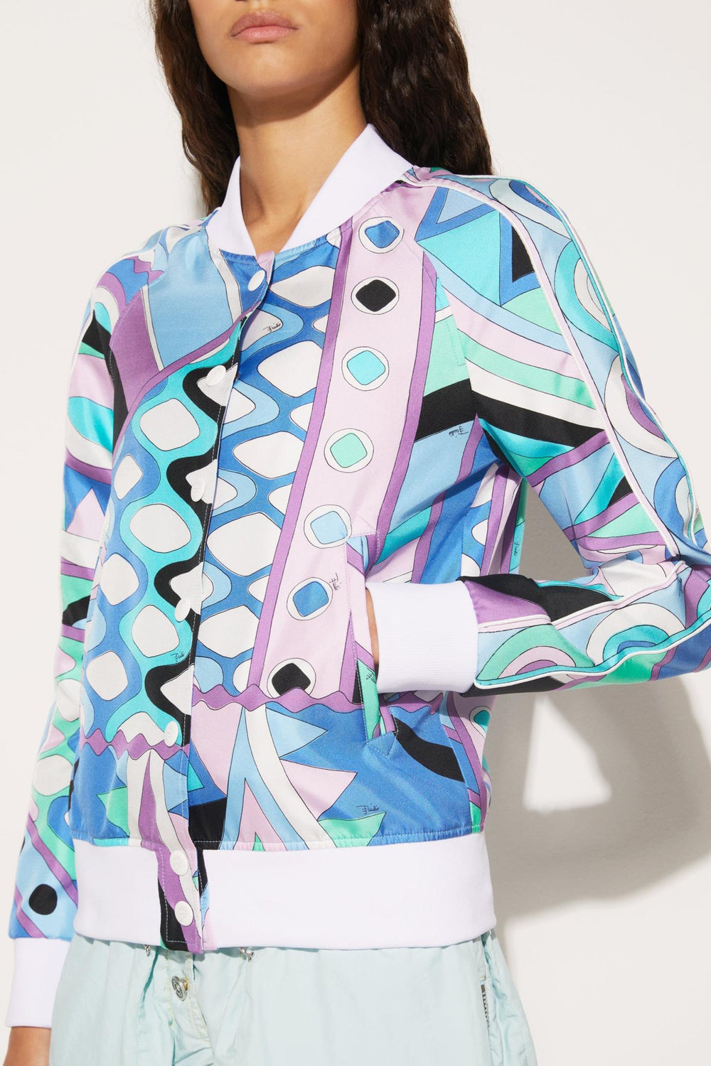 PUCCI Jackets | Women Vivara-Print Silk-Twill Bomber Jacket
