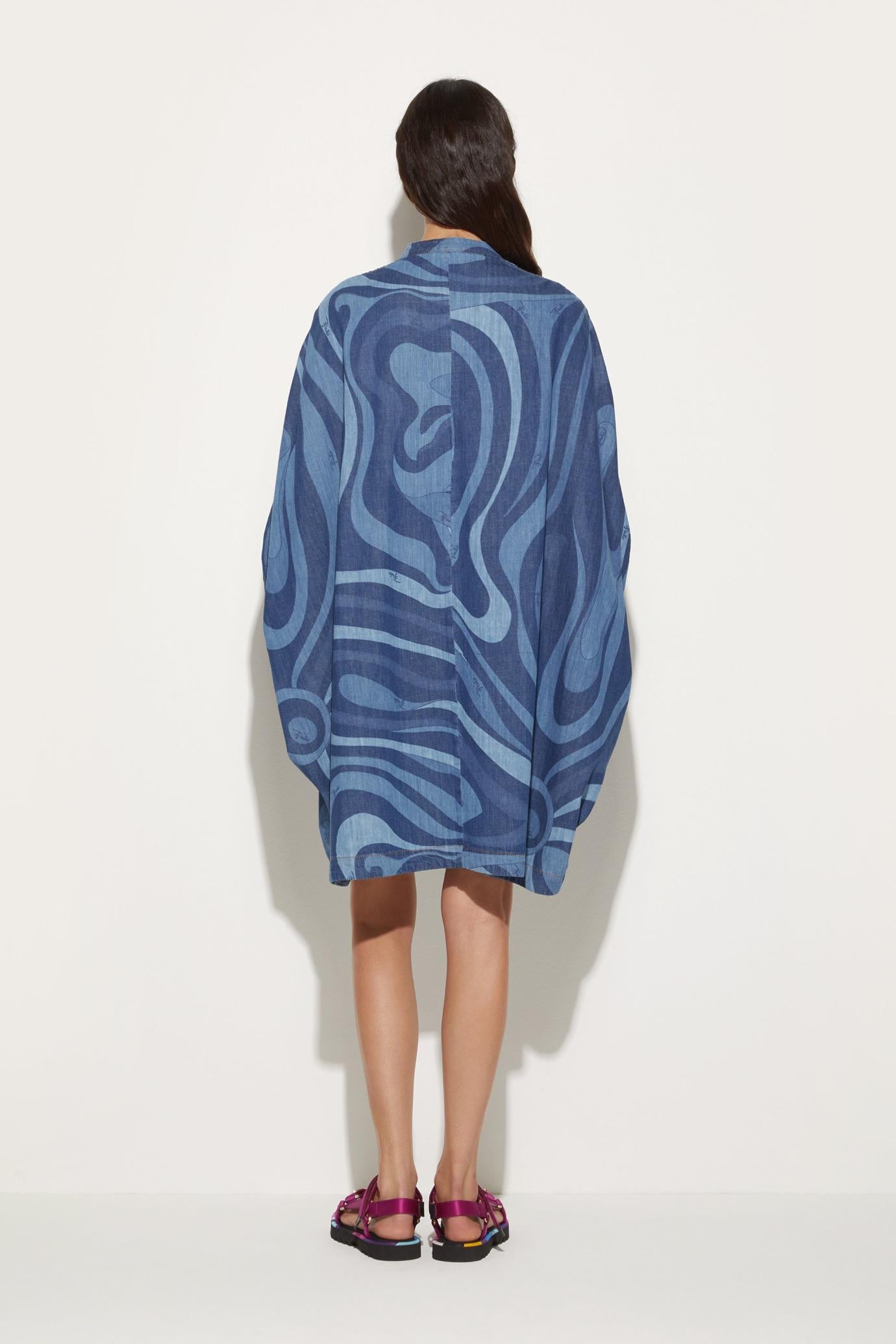 PUCCI Kaftans | Women Marmo-Print Denim Kaftan