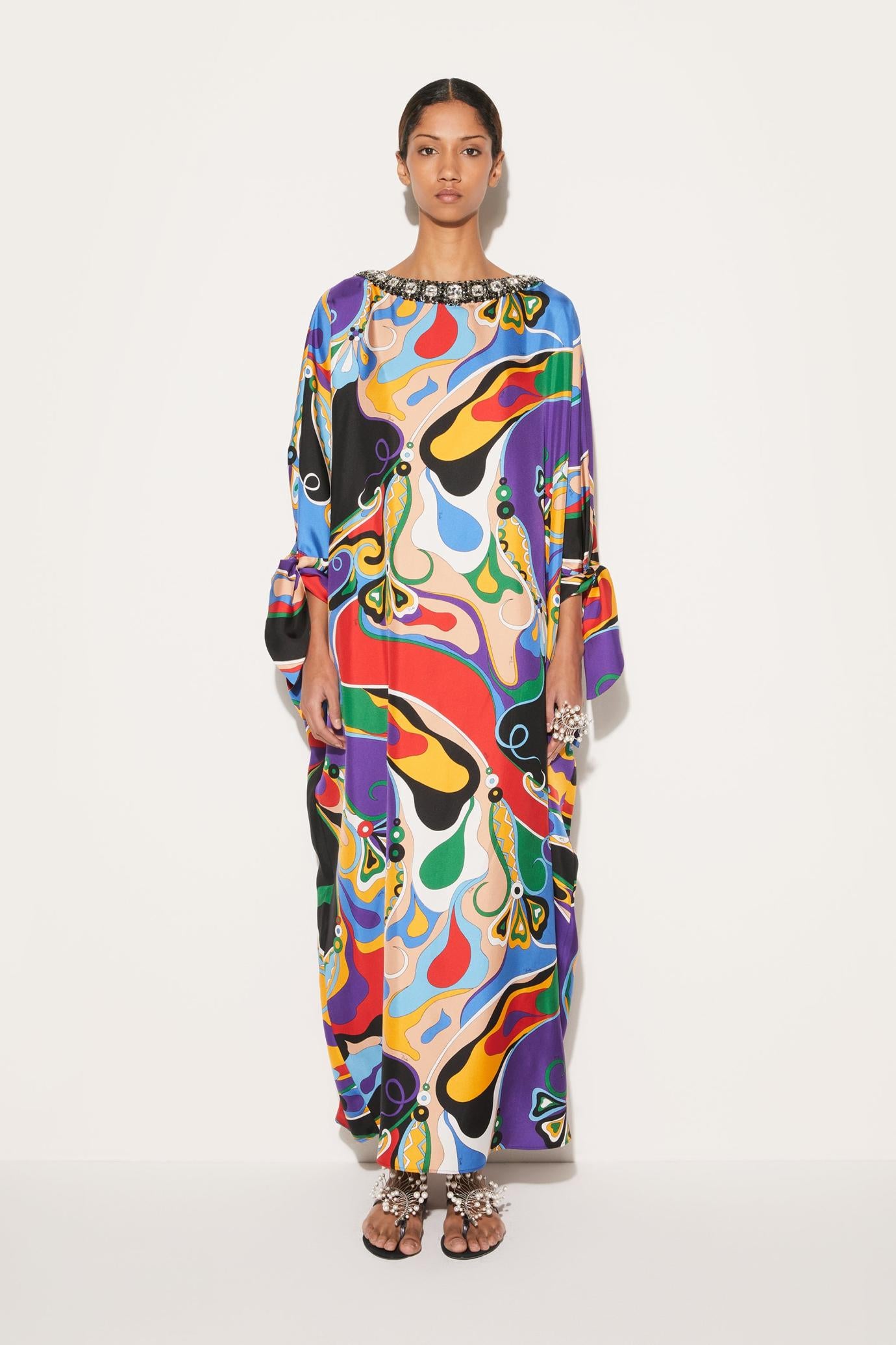 PUCCI Kaftans | Women Orchidee-Print Silk-Twill Kaftan
