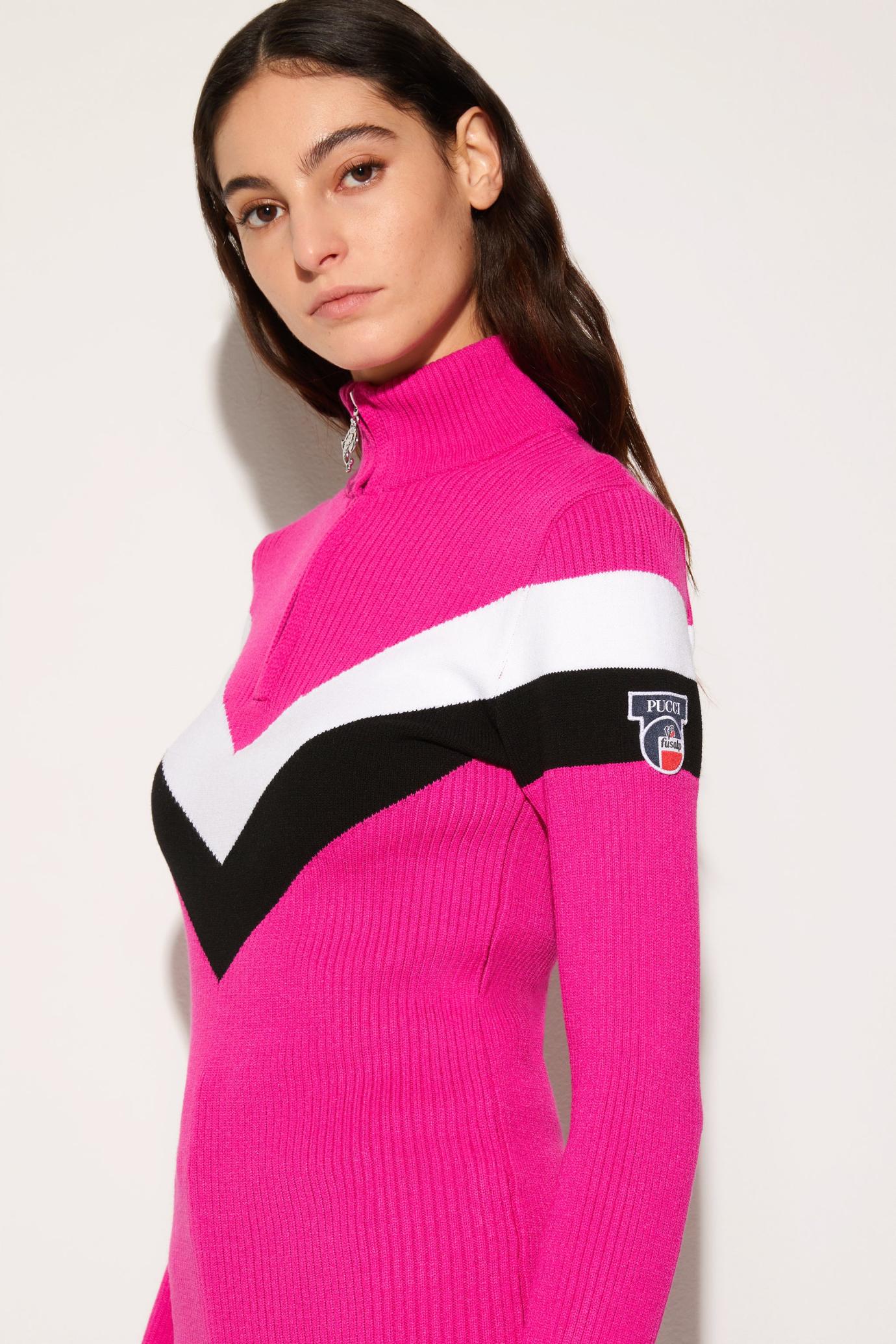 PUCCI Knitwear | Women Pucci X Fusalp | Stripe-Jacquard Zip Sweater