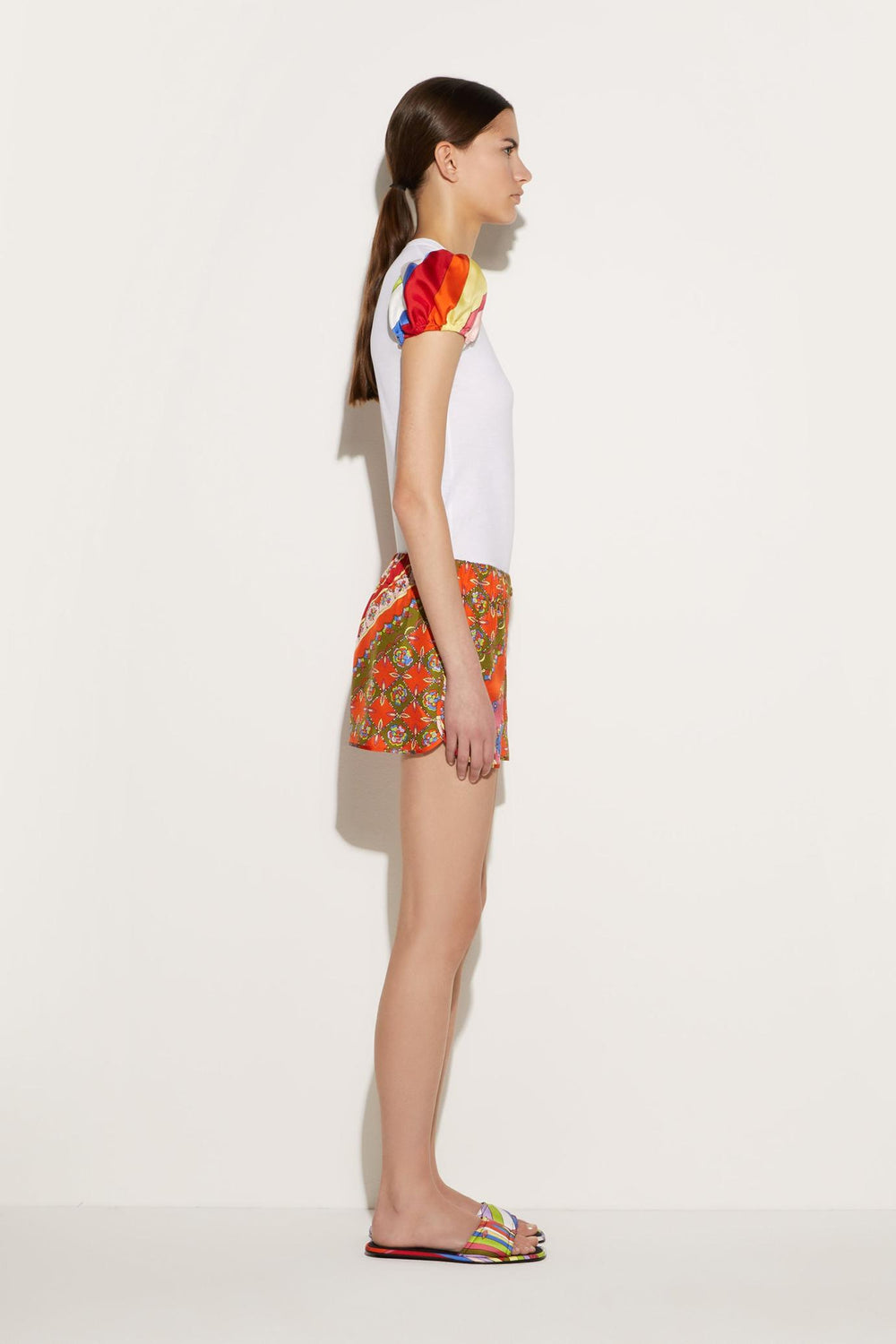 PUCCI Pants And Shorts | Women Festa-Print Silk-Twill Shorts