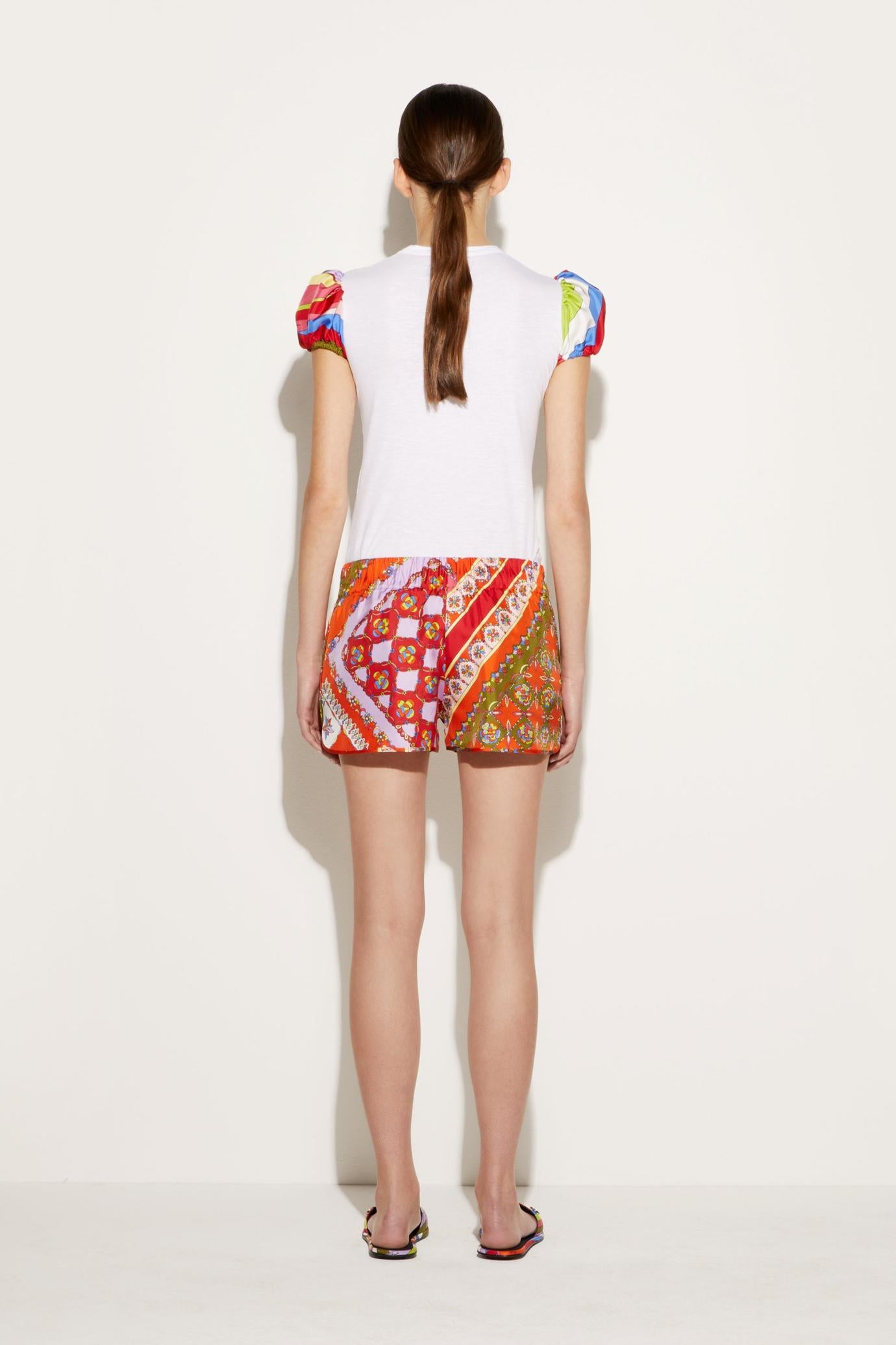 PUCCI Pants And Shorts | Women Festa-Print Silk-Twill Shorts