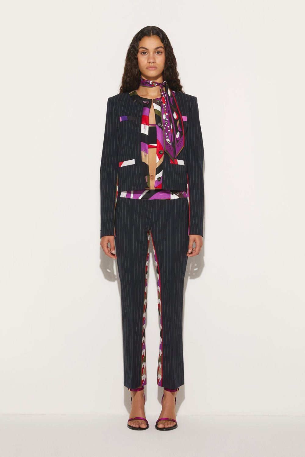 PUCCI Pants And Shorts | Women Iride And Cigni-Print Pinstripe Trousers