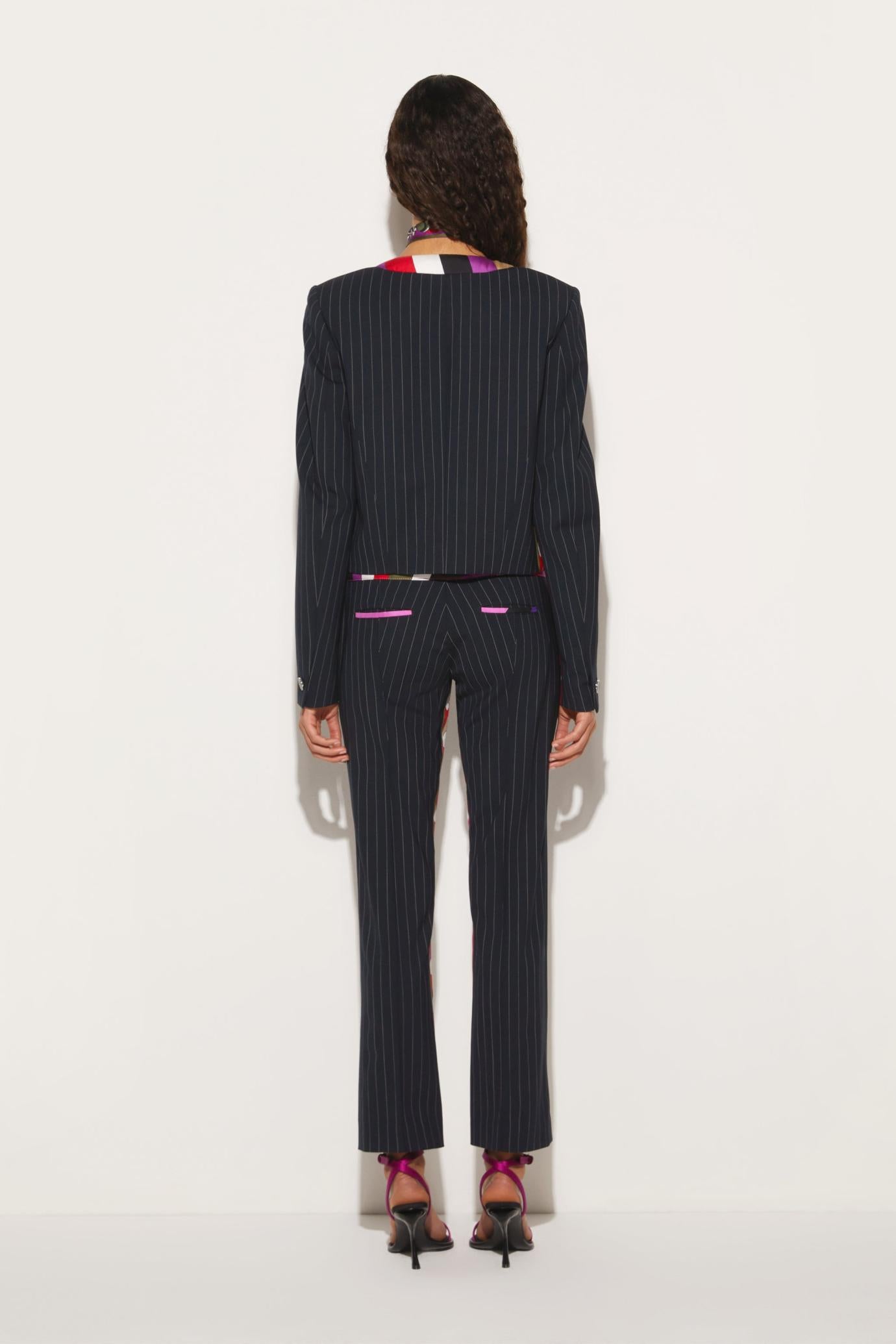 PUCCI Pants And Shorts | Women Iride And Cigni-Print Pinstripe Trousers
