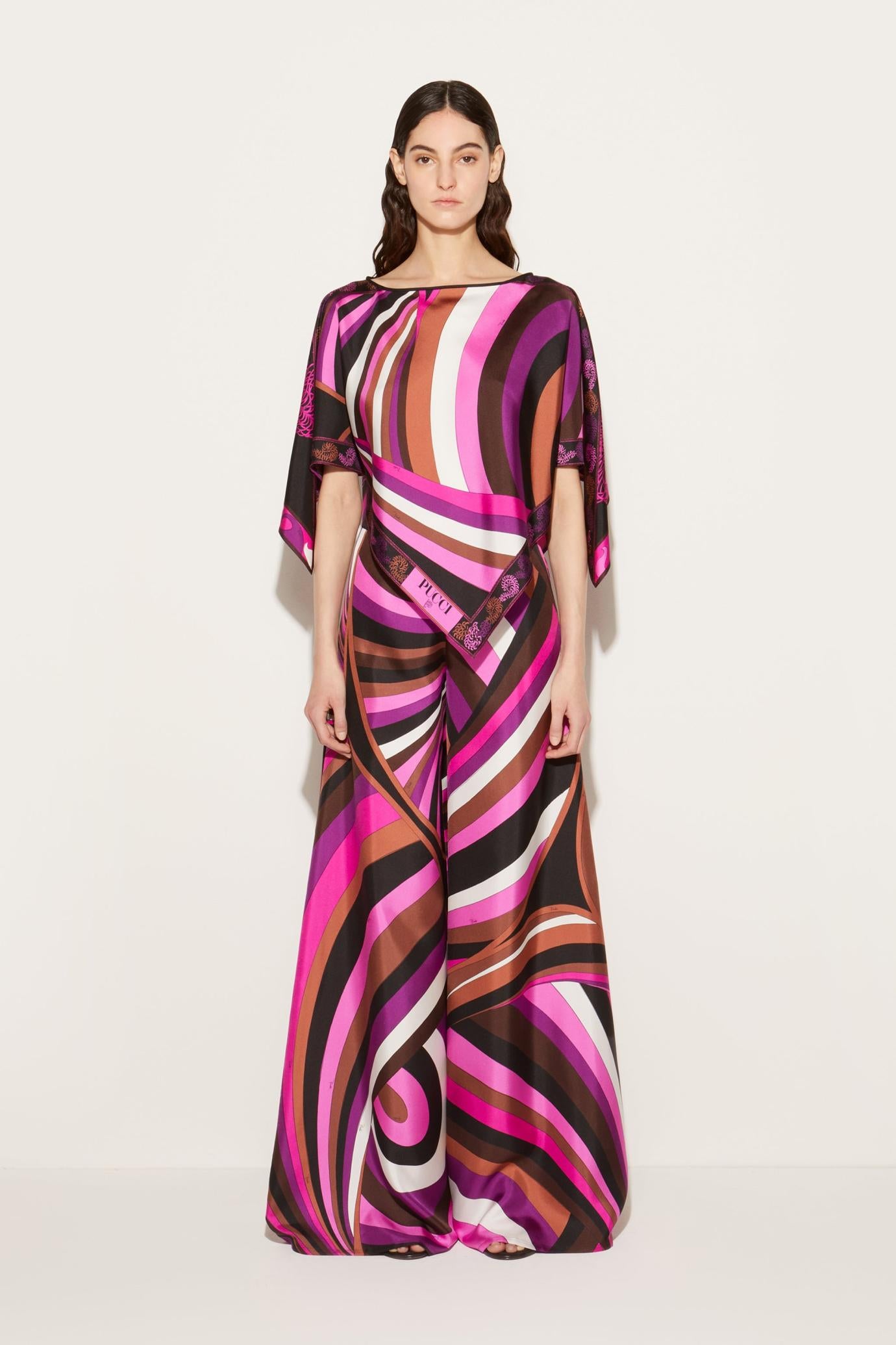 PUCCI Pants And Shorts | Women Iride-Print Silk-Twill Trousers