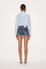 PUCCI Pants And Shorts | Women Marmo-Print Denim Shorts