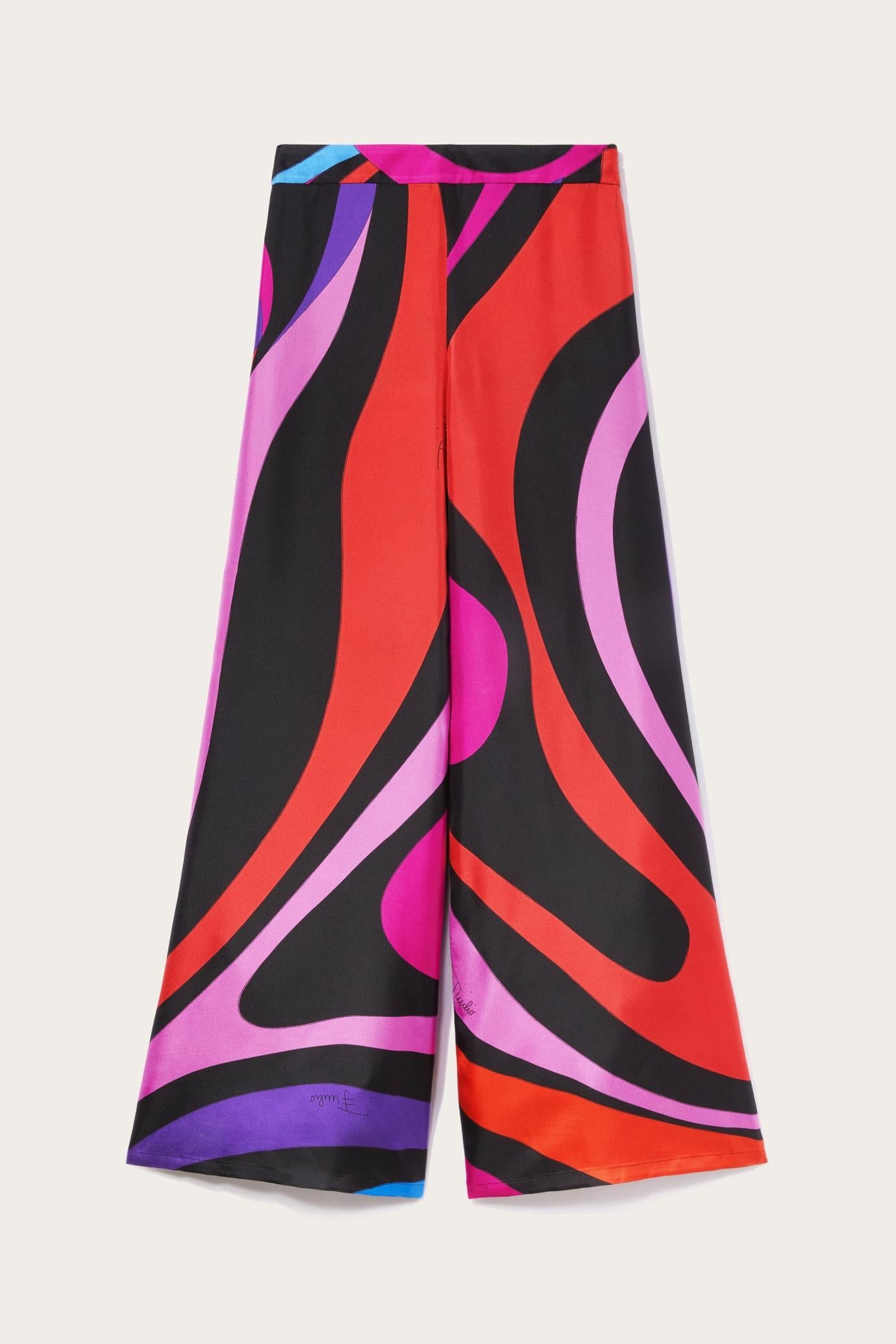 PUCCI Pants And Shorts | Women Marmo-Print Silk-Twill Trousers